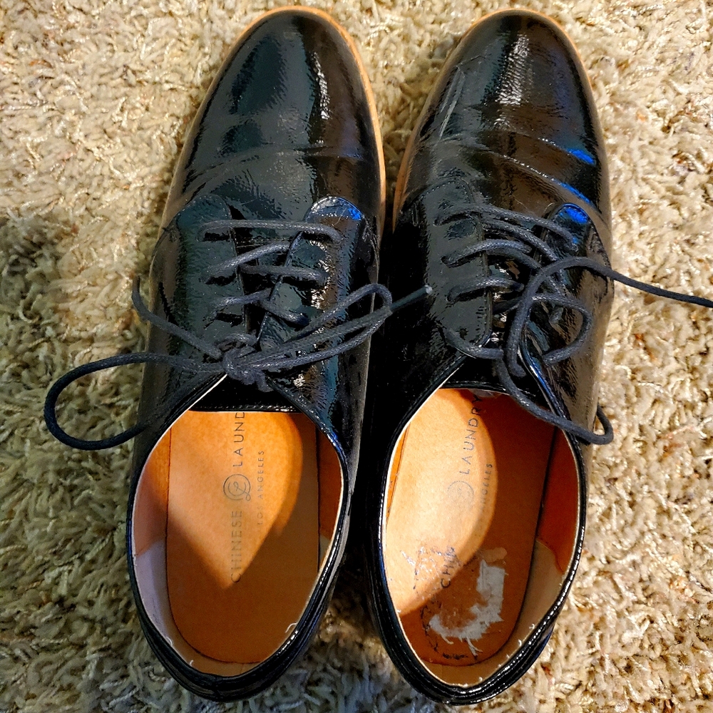 Black Oxford Platform Shoes